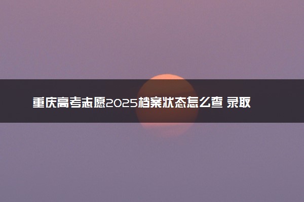 重庆高考志愿2025档案状态怎么查 录取结果查询方法