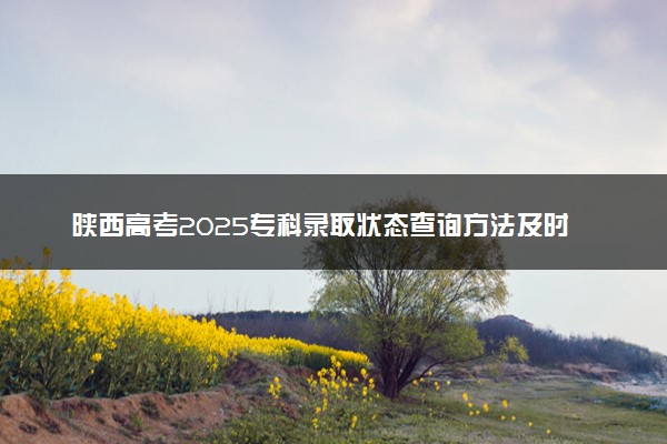陕西高考2025专科录取状态查询方法及时间 哪天出录取结果