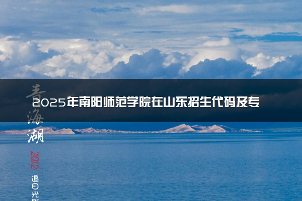 2025年南阳师范学院在山东招生代码及专业代码 南阳师范学院山东代码是多少？怎么查询？