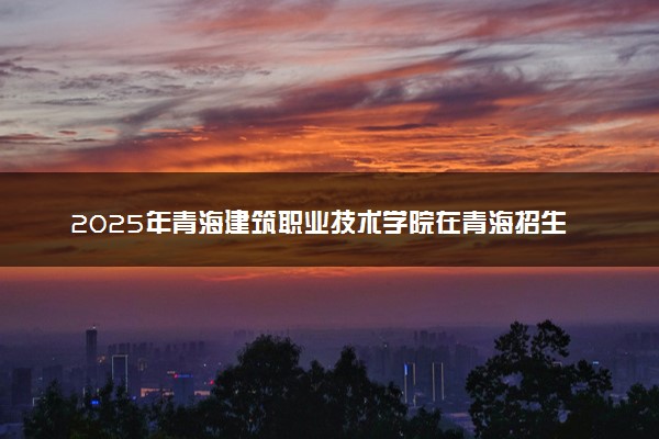 2025年青海建筑职业技术学院在青海招生代码：9908 专业代码及报考指南