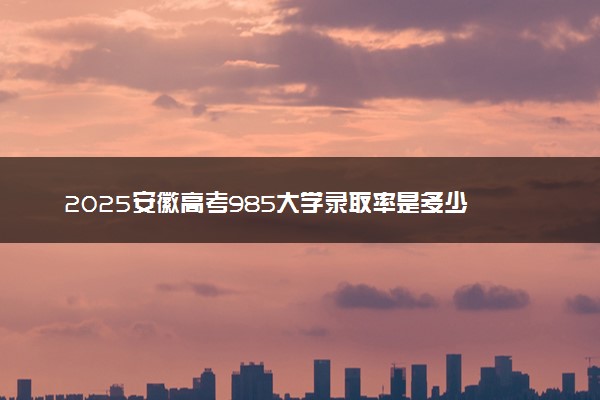 2025安徽高考985大学录取率是多少