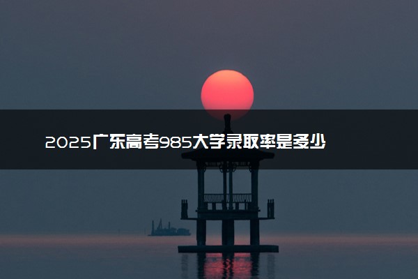 2025广东高考985大学录取率是多少