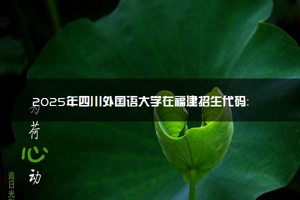2025年四川外国语大学在福建招生代码：3215 专业代码及报考指南