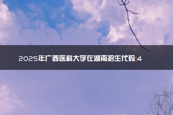 2025年广西医科大学在湖南招生代码：4511 专业代码及报考指南