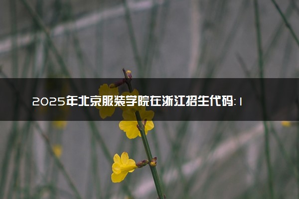 2025年北京服装学院在浙江招生代码：1110 专业代码及报考指南