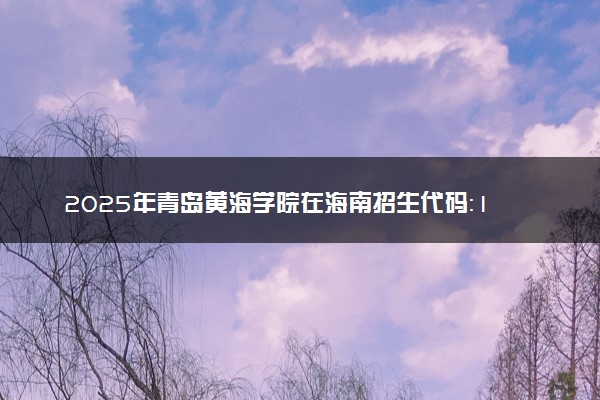 2025年青岛黄海学院在海南招生代码：1466 专业代码及报考指南
